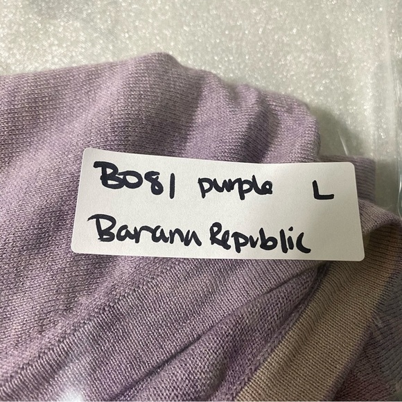 Banana Republic Light Weight Luxury Blend V-Neck Purple Sweater Flawed Size L - Picture 12 of 12